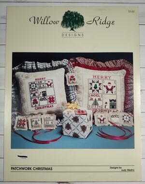 Willow Ridge Designs Patchwork Christmas Cross Stitch Pattern Santa, Snowman
